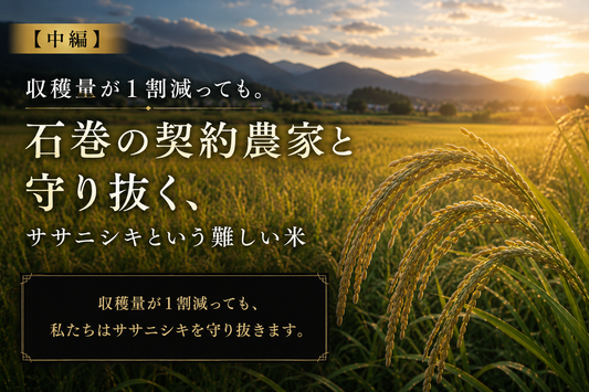 【中編】収穫量が1割減っても。石巻の契約農家様と守り抜く、ササニシキという難しい米